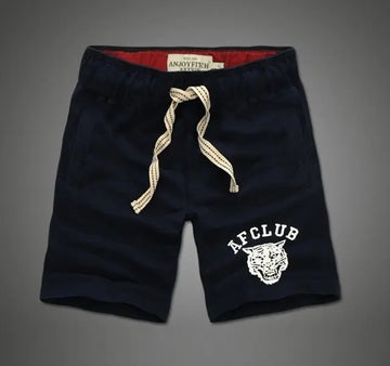 Shorts men 100% cotton Embroidery Casual keen length short masculino with pocket on side Drawstring aidase-shop